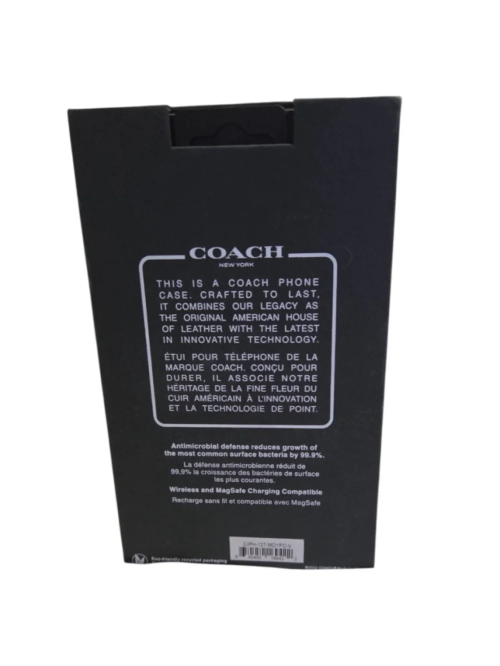 Coach Protective Case for iPhone 14 Pro, Clear and Black, One Size NEW